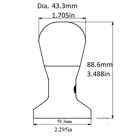 Rattleware 2.75″ Round Tamper Stainless Steel 58.3mm – 21230-58.3