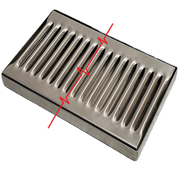 Drip Tray, 5″x19″x0.75″, Stainless Steel, Removeable Grate