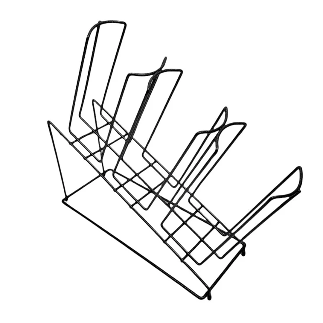 Cup Rack, 3 Section, Black Wire, Slant