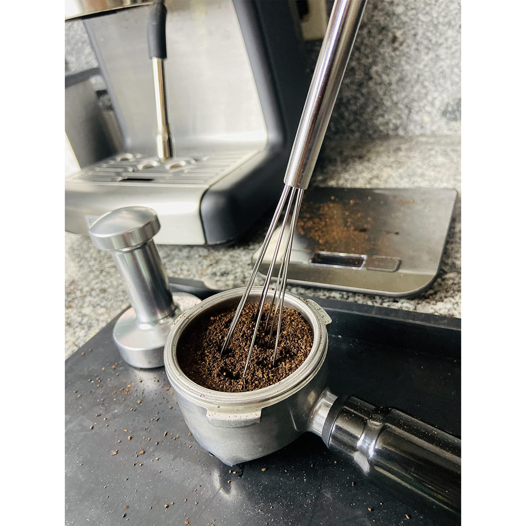 Rattleware10.2” Espresso Whisk (Portafilter Whisk) - For a Perfect Mix, Evenly Distributed & Eliminated Clumps for Specialty Drinks, Perfect for Home or Commercial Use