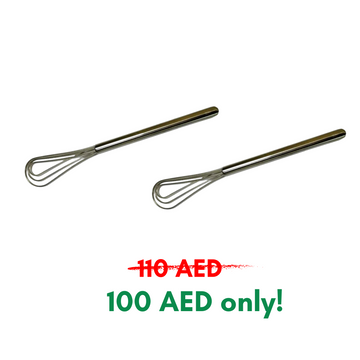 2x Rattleware 11” Long Handle Silver Stainless-Steel Espresso Flat Whisk