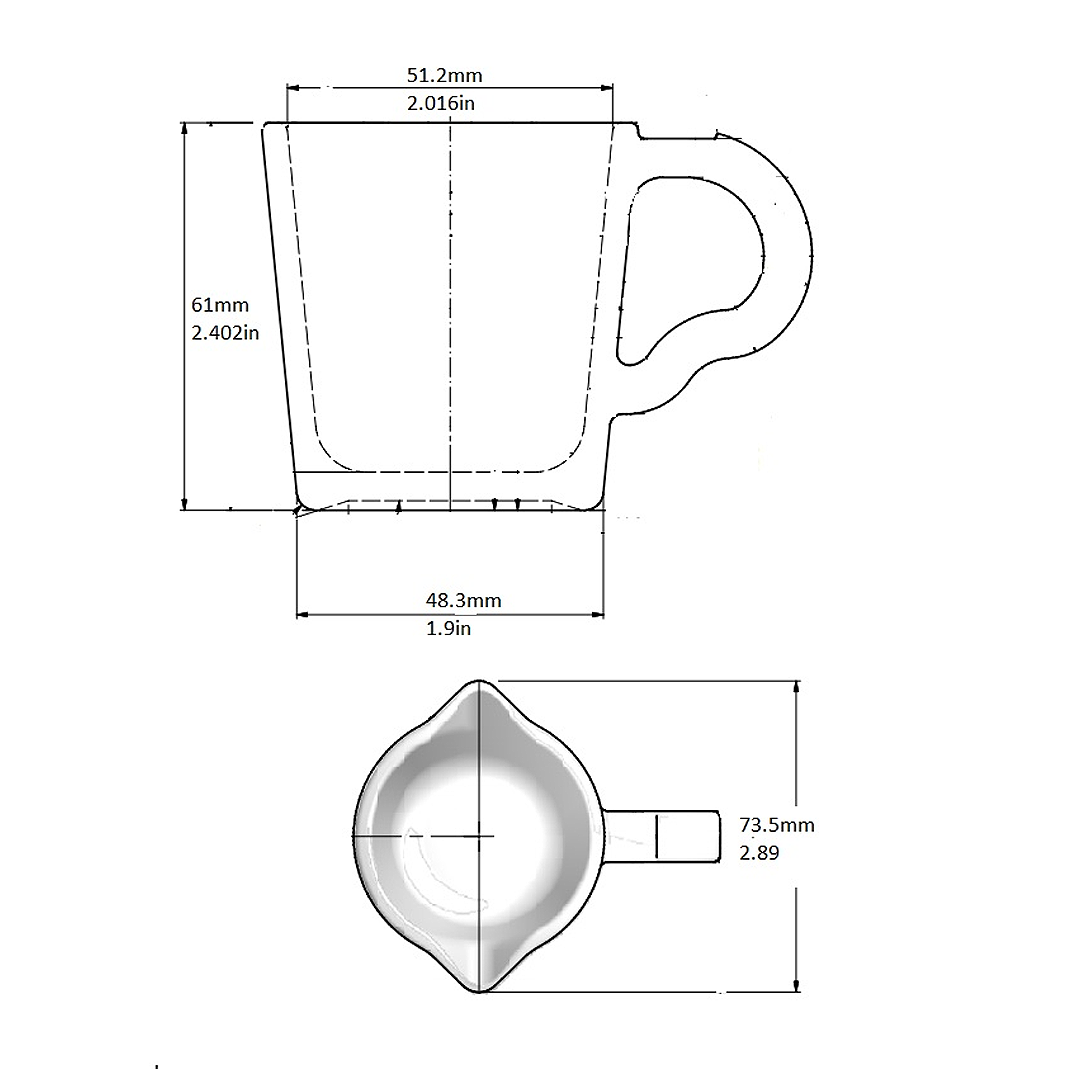 3 oz Shot Pitcher, Double Spout, , White Printing, Glass, 27610