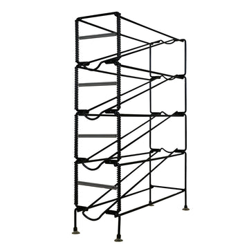 Vertical Cup Dispenser, 4 Tiers, Black, with Adjustment Springs