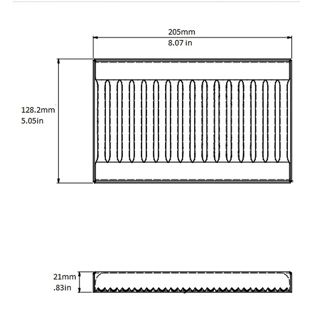 Drip Tray, Stainless Steel, 5″x8″x0.75″, Removable Grate