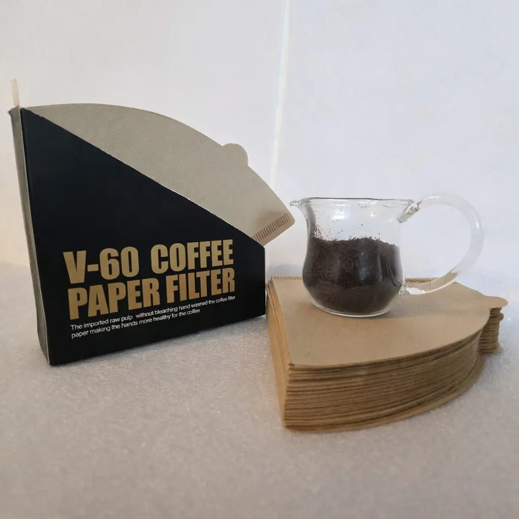 Premium V-60 Coffee Paper Filters, Imported Raw Pulp, Unbleached, Hand Washed,100 Count Pack, Cone Dispenser