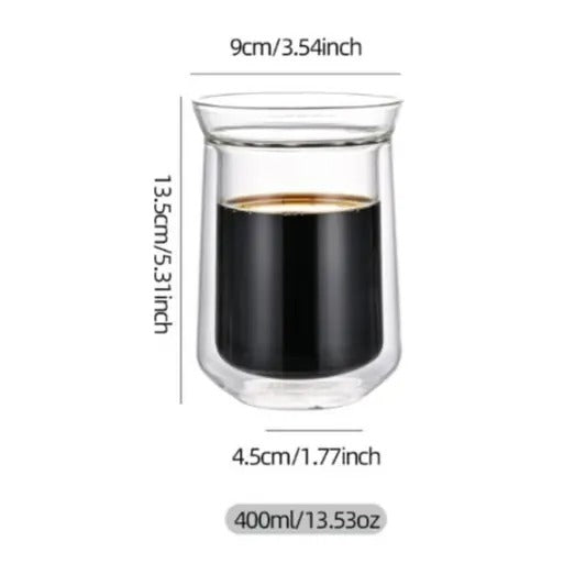 Glass Coffee Cup, 400mL, Double Wall