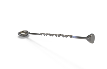 Rattleware 11.5" Stainless Steel Cocktail Spoon, Spiral Muddler - Elegant Swirl Stem Design, Sturdy and Eye-Catching - Must-Have Bar and Coffee Accessory for Drink Enthusiasts